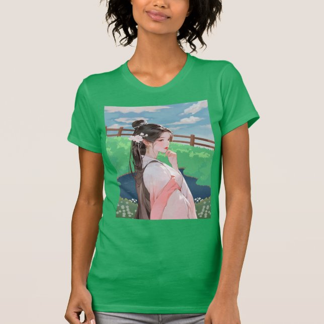 green t shirt with barbie design (Front)