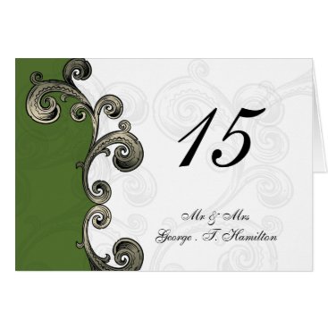 green table seating card