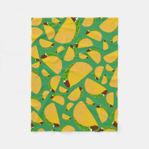 Green tacos fleece blanket