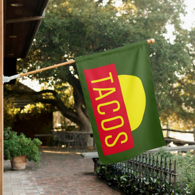 GREEN TACOS SIGN FLAG (In SItu)