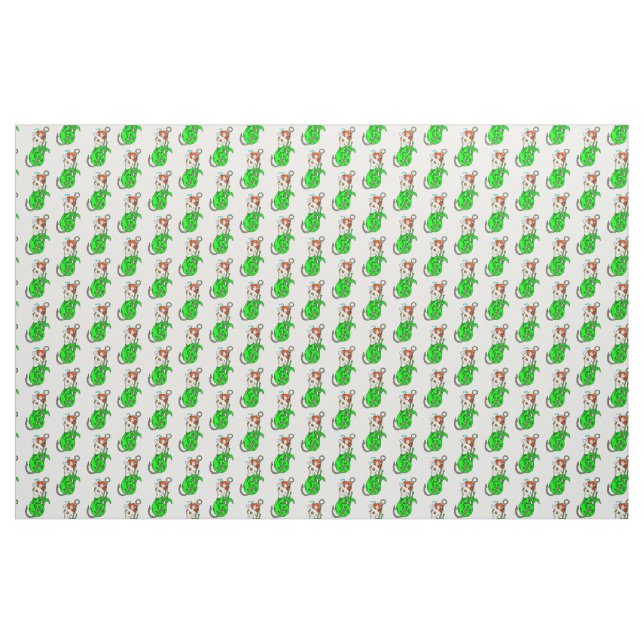 green-tailed redhead mermaids pattern fabric (Yard)