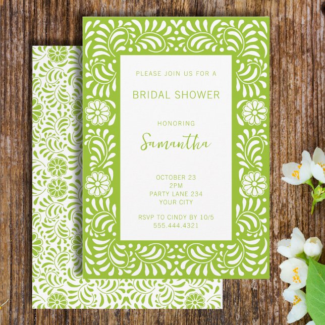 GREEN TALAVERA BRIDAL SHOWER INVITATION (Creator Uploaded)