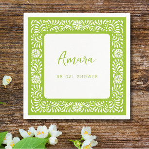 GREEN TALAVERA BRIDAL SHOWER NAPKINS