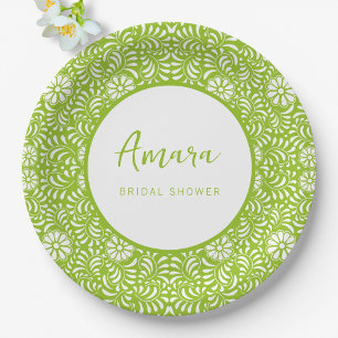 GREEN TALAVERA BRIDAL SHOWER PAPER PLATES