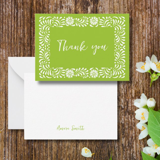 Green Talavera thank you Note Card (Creator Uploaded)