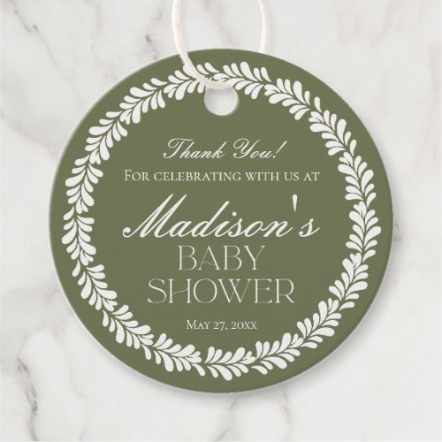 Green Talavera Tile Spanish Fiesta Baby Shower Favor Tags