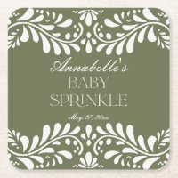 Green Talavera Tile Spanish Fiesta Baby Sprinkle