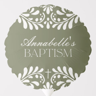 Green Talavera Tile Spanish Fiesta Baptism Balloon