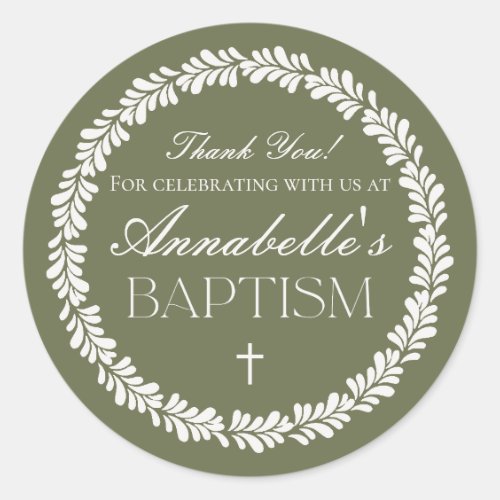 Green Talavera Tile Spanish Fiesta Baptism Favor Classic Round Sticker