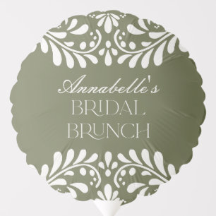 Green Talavera Tile Spanish Fiesta Bridal Brunch Balloon