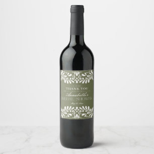 Green Talavera Tile Spanish Fiesta Bridal Shower Wine Label