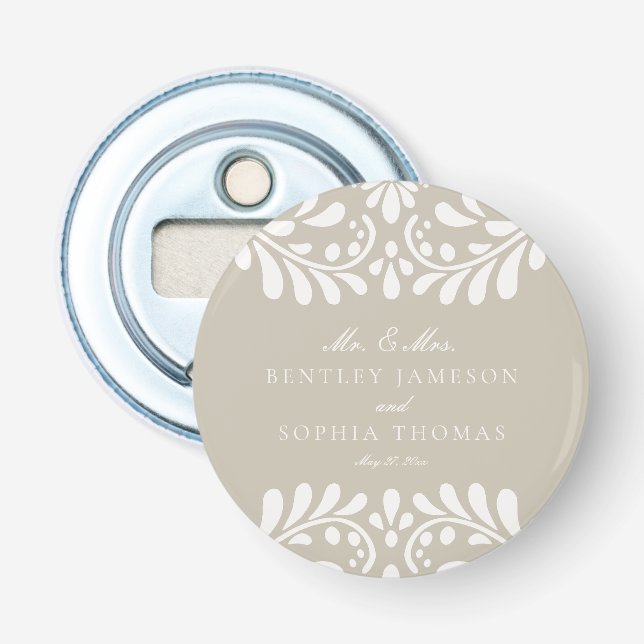 Green Talavera Tile Spanish Fiesta Wedding Favors Bottle Opener (Front)