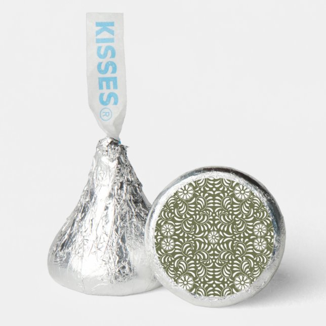Green Talavera Tile Spanish Style Fiesta Cupcake Hershey®'s Kisses® (Front)