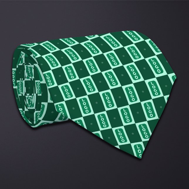 Green (Tall Rectangle) Logo Checkerboard Neck Tie (Creator Uploaded)