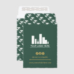 Green & Tan Big Logo Your Social Media Website Envelope Mailers<br><div class="desc">Ship your customers and clients appreciation, rewards, and new offers in these elegant green and tan paper shipping envelope mailers printed with your logo on the cover, and a pattern of your logo on the back. Personalize with your website and social media handle beneath tan-colored social media icons for TikTok,...</div>