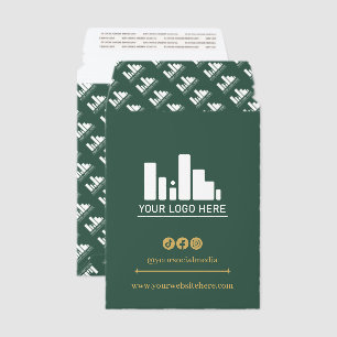Green & Tan Big Logo Your Social Media Website Envelope Mailers