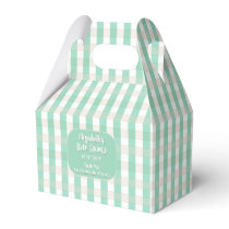 Green & Tan Gingham Baby Shower Favor Boxes