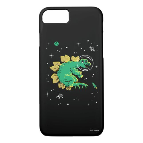 Green Tan Stegosaurus Dinos In Space iPhone 87 Case