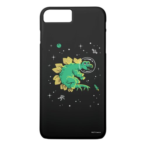 Green Tan Stegosaurus Dinos In Space iPhone 8 Plus7 Plus Case