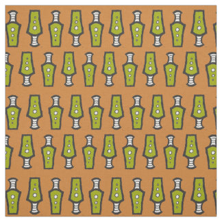 Green, Tan, White, Black Abstract Tribal Design Fabric