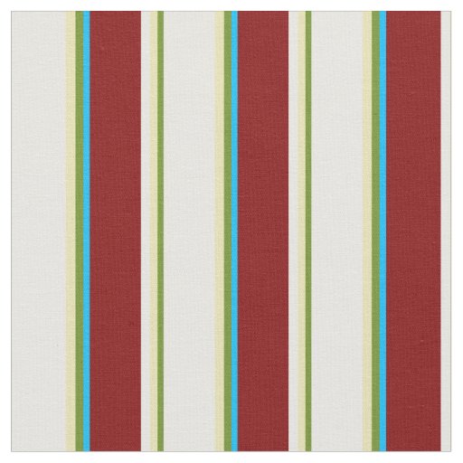 Green, Tan, White, Maroon, and Deep Sky Blue Fabric