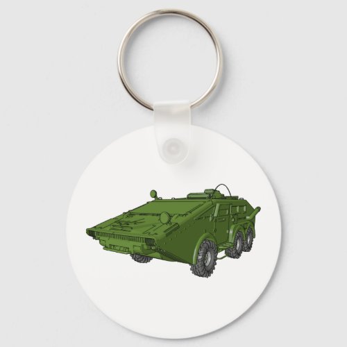 Green Tank Military Vehicle Keychain