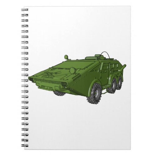 Green Tank Military Vehicle Notebook