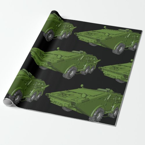 Green Tank Military Vehicle Wrapping Paper