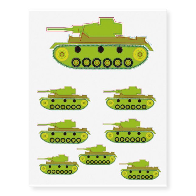 green tank temporary tattoos (Front)