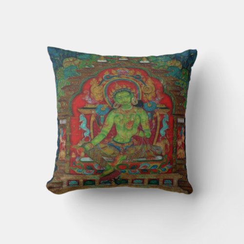 Green Tara from Tibetan Buddhism Throw Pillow