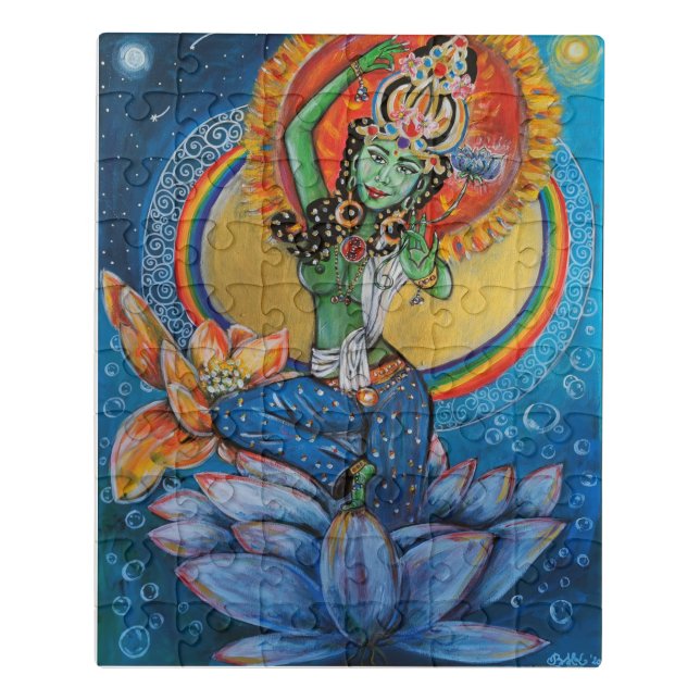 Green Tara Goddess Yoga Buddha Meditation -BHKatti Jigsaw Puzzle (Puzzle Vertical)