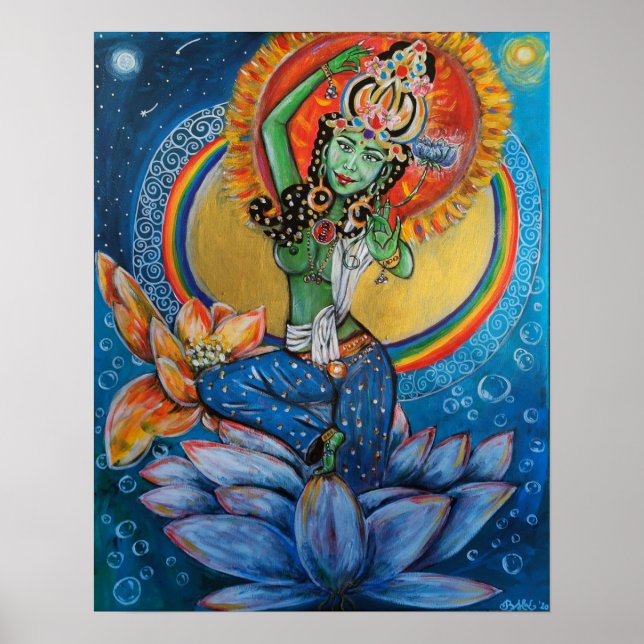 Green Tara Goddess Yoga Buddha Meditation -BHKatti Poster (Front)