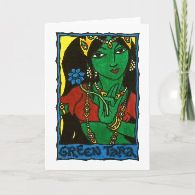 Green Tara Greeting Card (Front)
