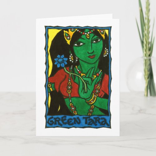 Green Tara Greeting Card