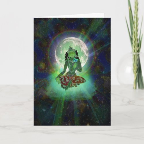 Green Tara greeting card