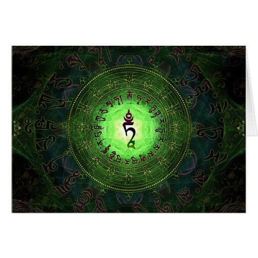 Green Tara mantra Cards (Front Horizontal)