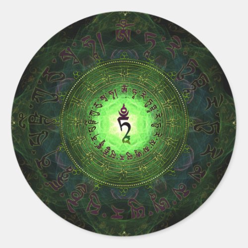 Green Tara _ Protection from dangers and suffering Classic Round Sticker