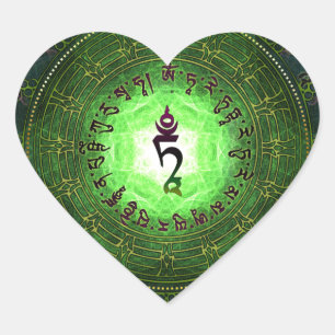 Green Tara - Protection from dangers and suffering Heart Sticker