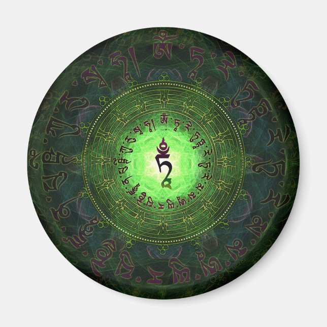 Green Tara - Protection from dangers and suffering Magnet (Front)