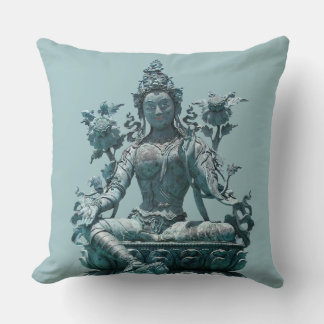Green Tara Throw Pillow
