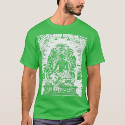 Green Tara Tibetan Buddhism Vajrayana White Print T_Shirt