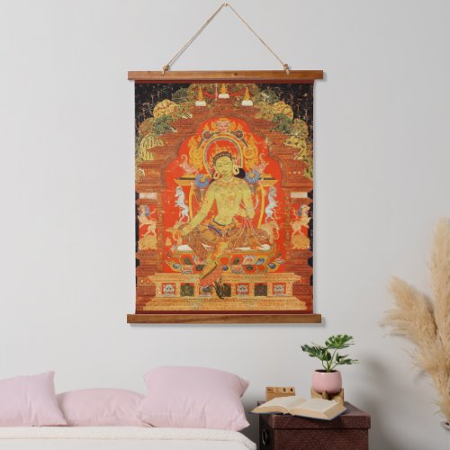 Green Tara Tibetan Buddhist Compassion Deity Hanging Tapestry