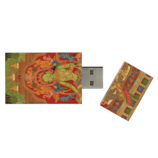 Green Tara: Tibetan Buddhist Protector Goddess Wood Flash Drive