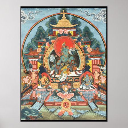 Green Tara Tibetan Thangka Poster