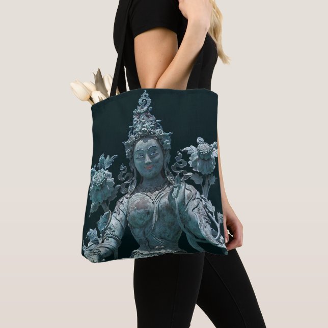 Green Tara Tote Bag (Close Up)