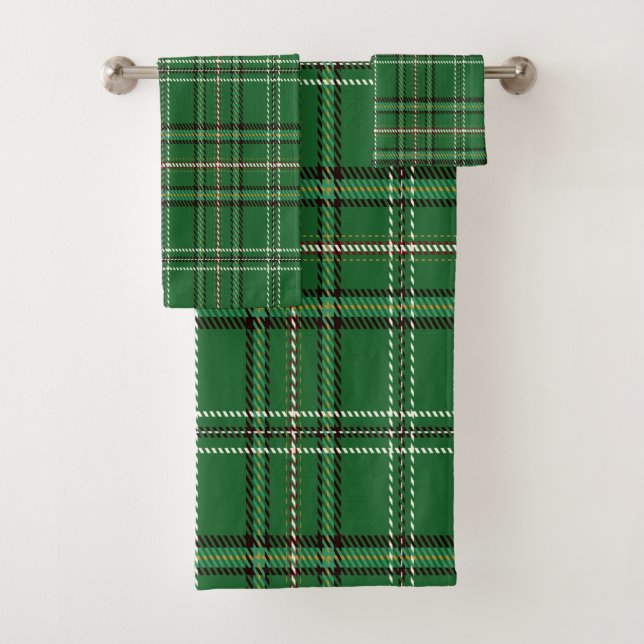 Green Tartan Bath Towel Set (Insitu)