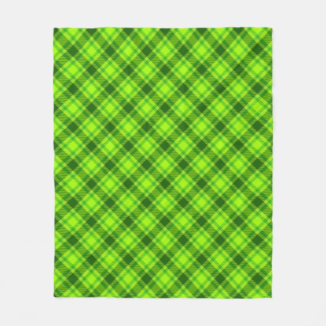 Green Tartan Checkered Plaid Pattern-57578 Fleece Blanket (Front)