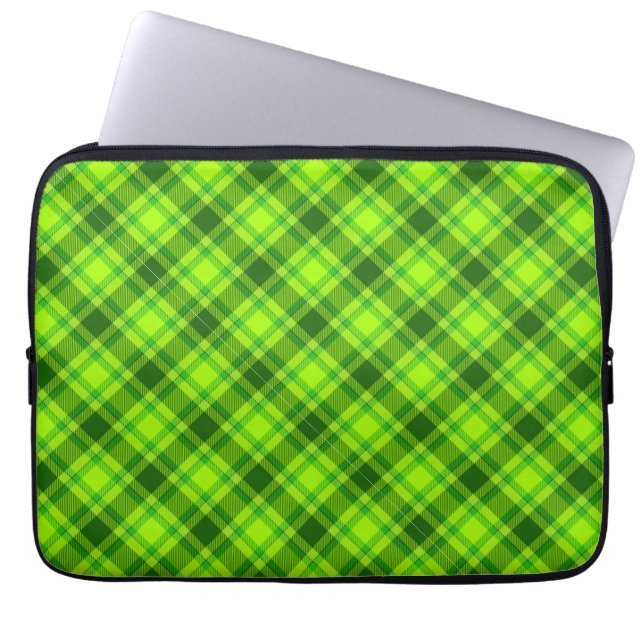 Green Tartan Checkered Plaid Pattern-57578 Laptop Sleeve (Front)
