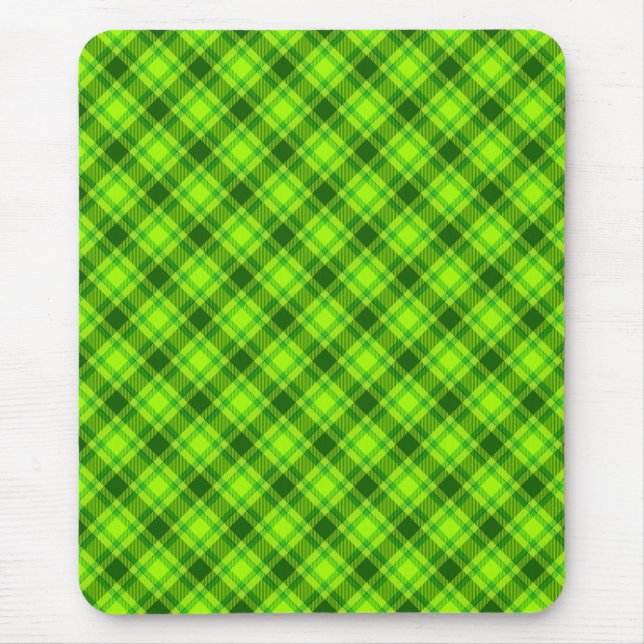 Green Tartan Checkered Plaid Pattern-57578 Mouse Pad (Front)