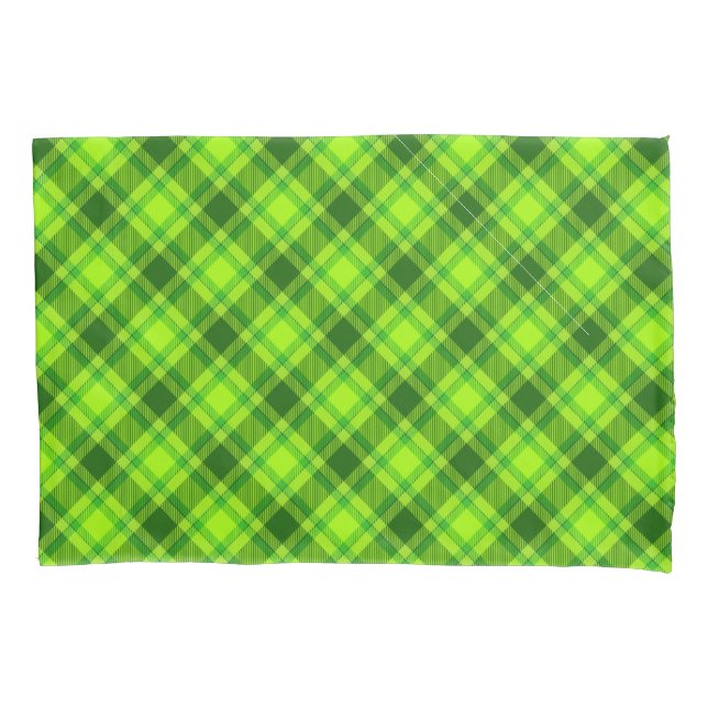 Green Tartan Checkered Plaid Pattern-57578 Pillow Case (Front)